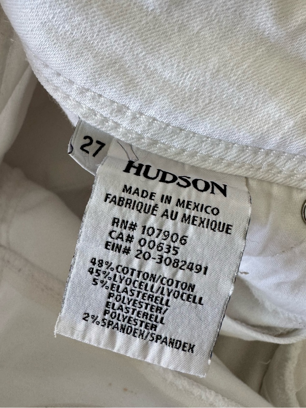 HUDSON White Women's Skinny Jeans Size 27 - Picture 4 of 8